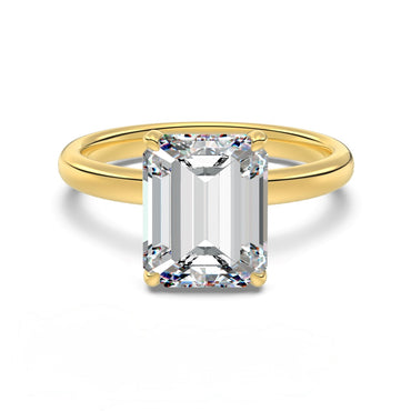 14K EMERALD CUT RING