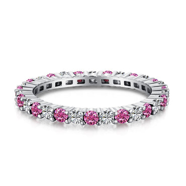 PINK GEMSTONE STERLING SILVER RING