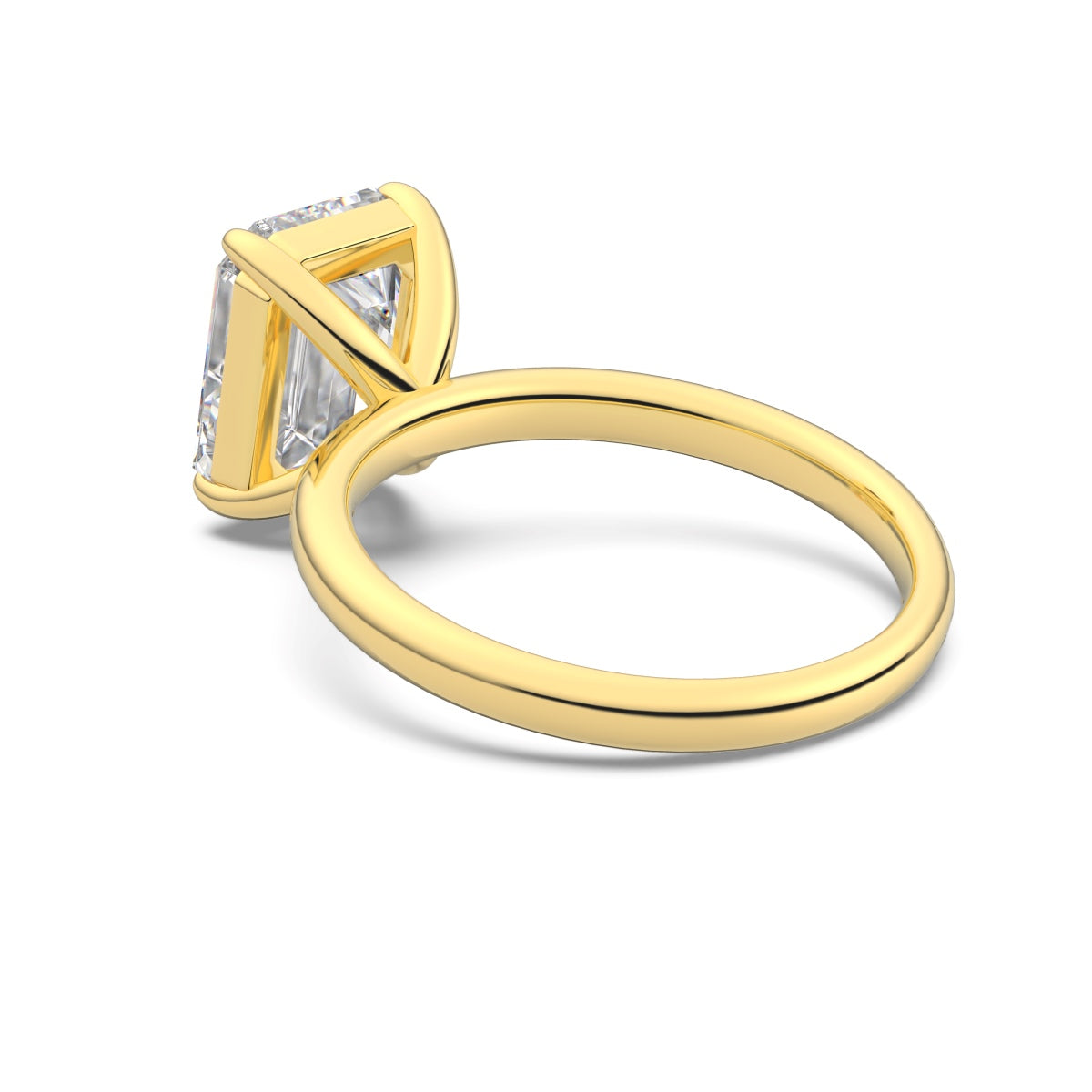 14K EMERALD CUT RING
