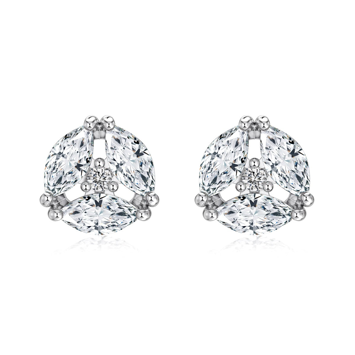 MARQUISE CLUSTER STUD EARRINGS