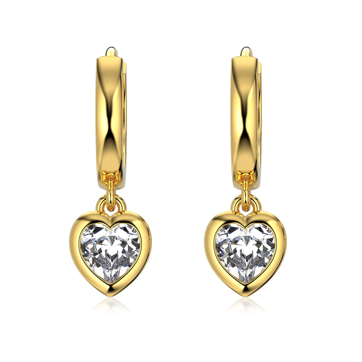 18K HEART HOOP EARRINGS